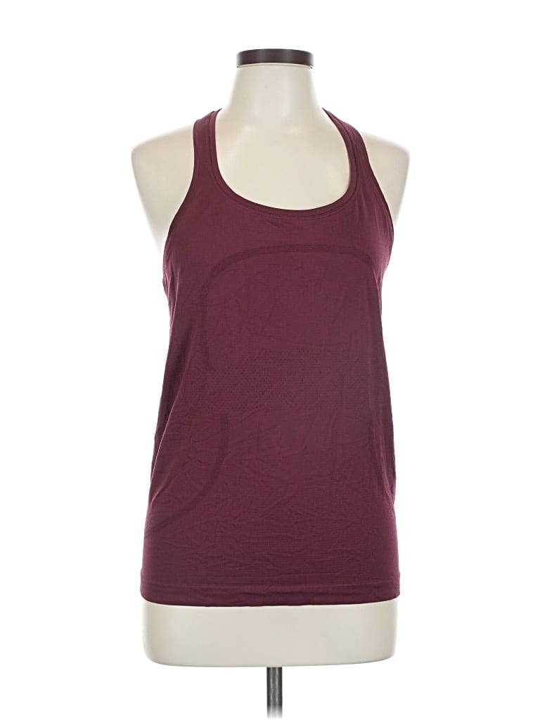 Pre-owned Lululemon Athletica Tank Top Burgundy Halter Neckline Tops