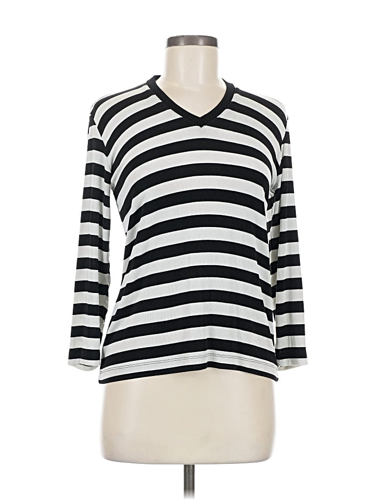 Pre-owned Travelers By Chico's 3/4 Sleeve T-shirt In Silver