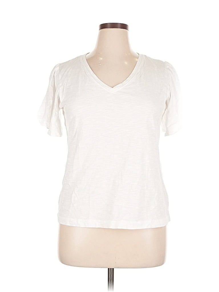 Pre-owned Lc Lauren Conrad Short Sleeve T-shirt In White