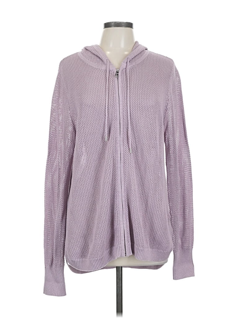 Pre-owned Belle By Kim Gravel Zip Up Hoodie In Purple