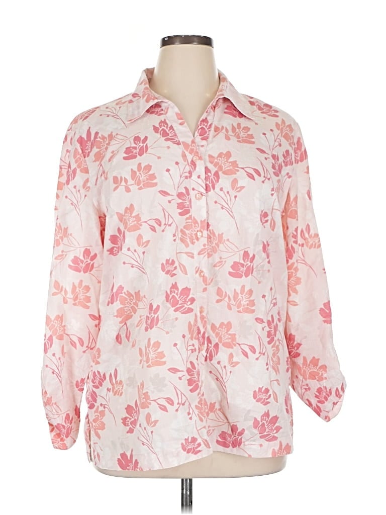 Pre-owned Jm Collection 3/4 Sleeve Blouse In Pink
