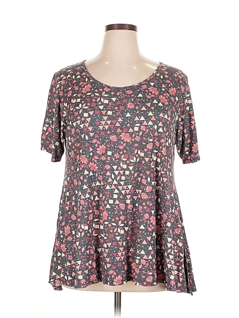 Pre-owned Lularoe Short Sleeve T-shirt In Gray