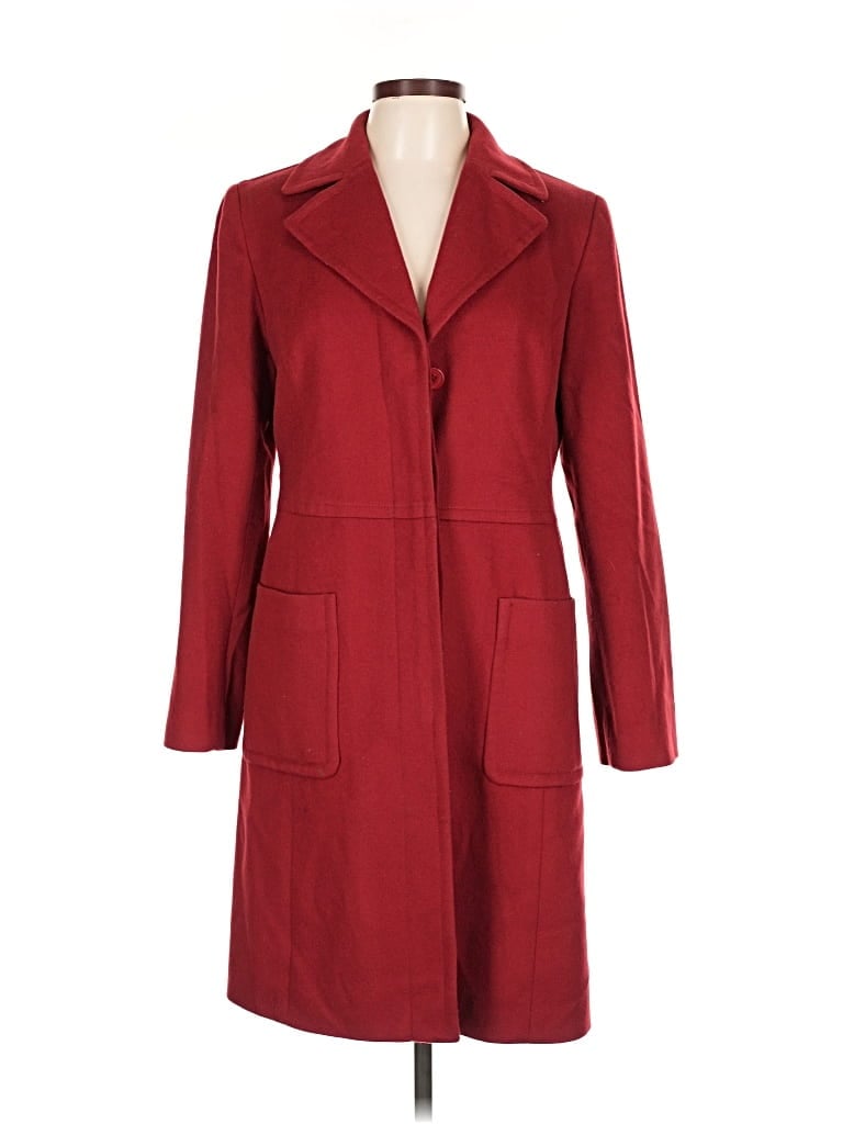 Pre-owned Ann Taylor Loft Wool Coat In Red