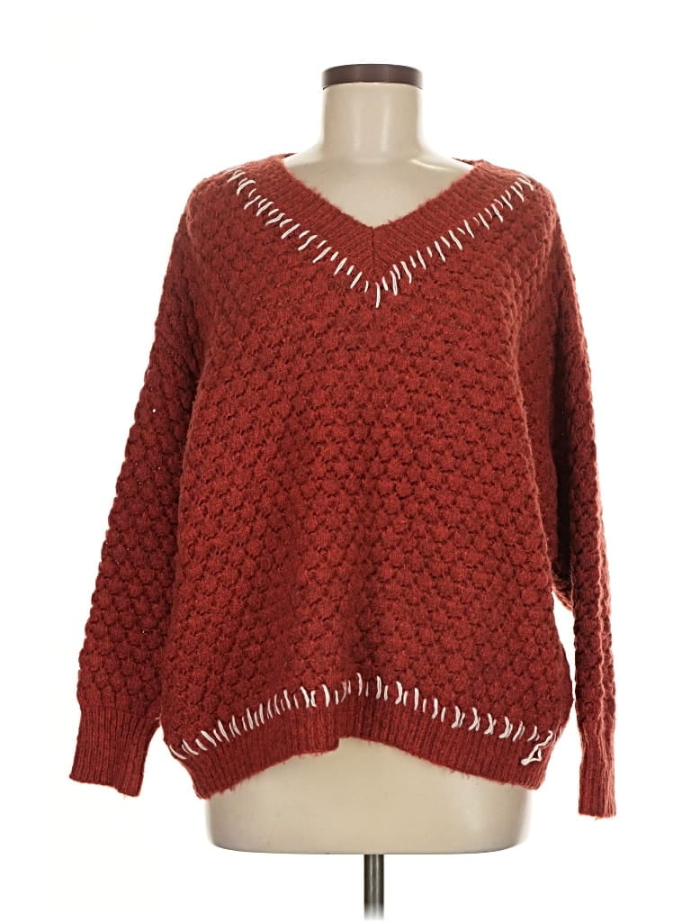 Pre-owned Moon River Pullover Sweater In Red