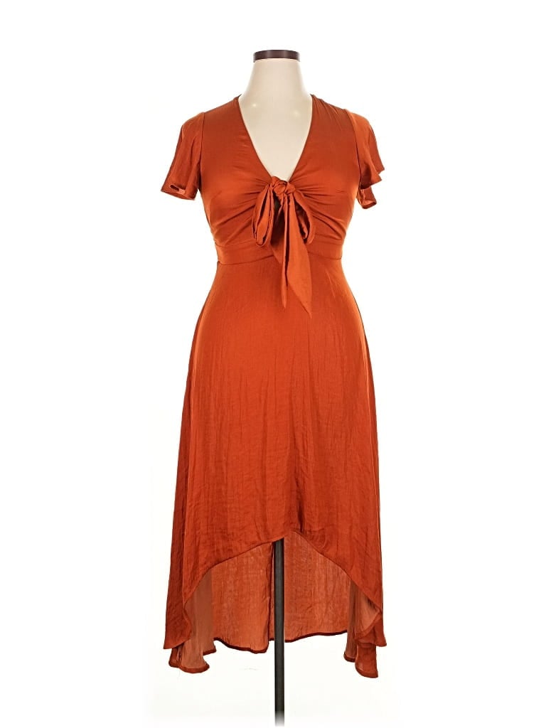 Pre-owned Blue Rain Casual Dress In Orange