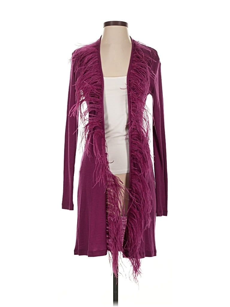 Pre-owned Kookai Wool Cardigan Sweater In Purple