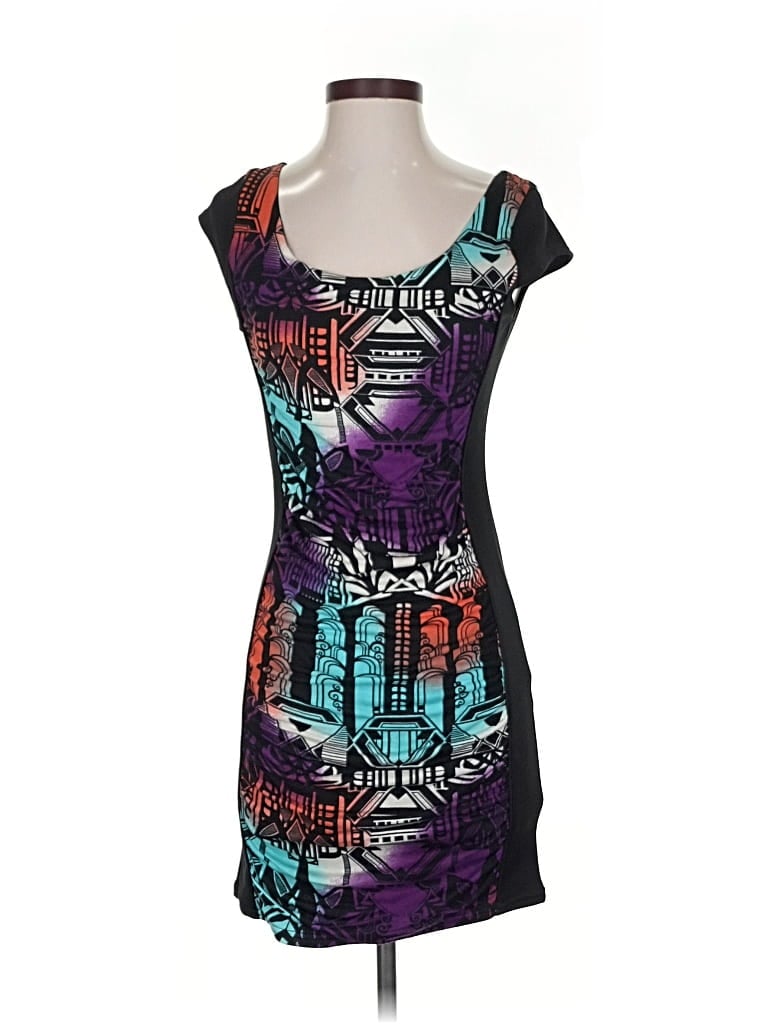 Pre-owned Dots Casual Dress In Black