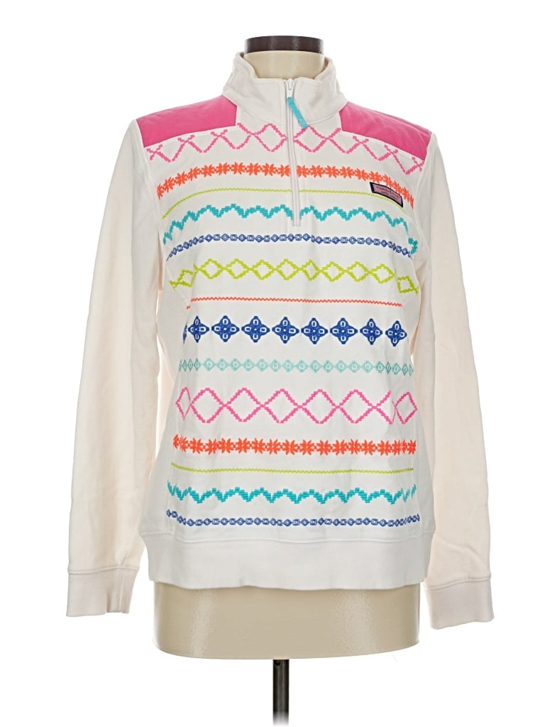 Pre-owned Vineyard Vines Pullover Sweater In White