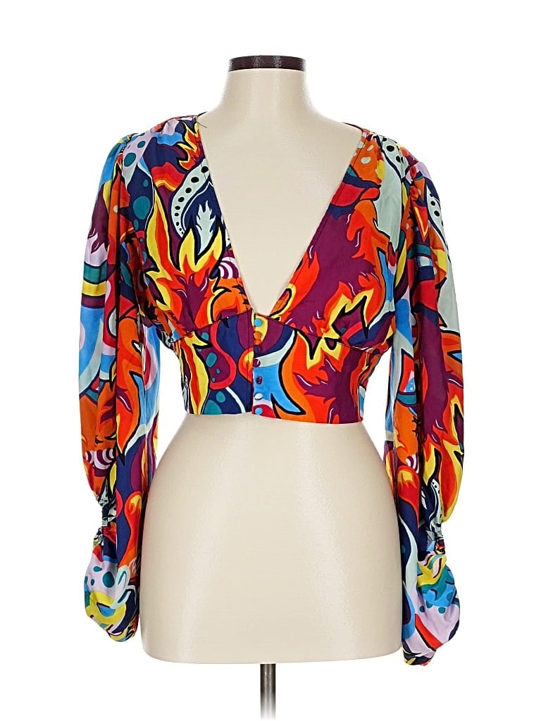 Pre-owned Love X Design Long Sleeve Blouse In Orange