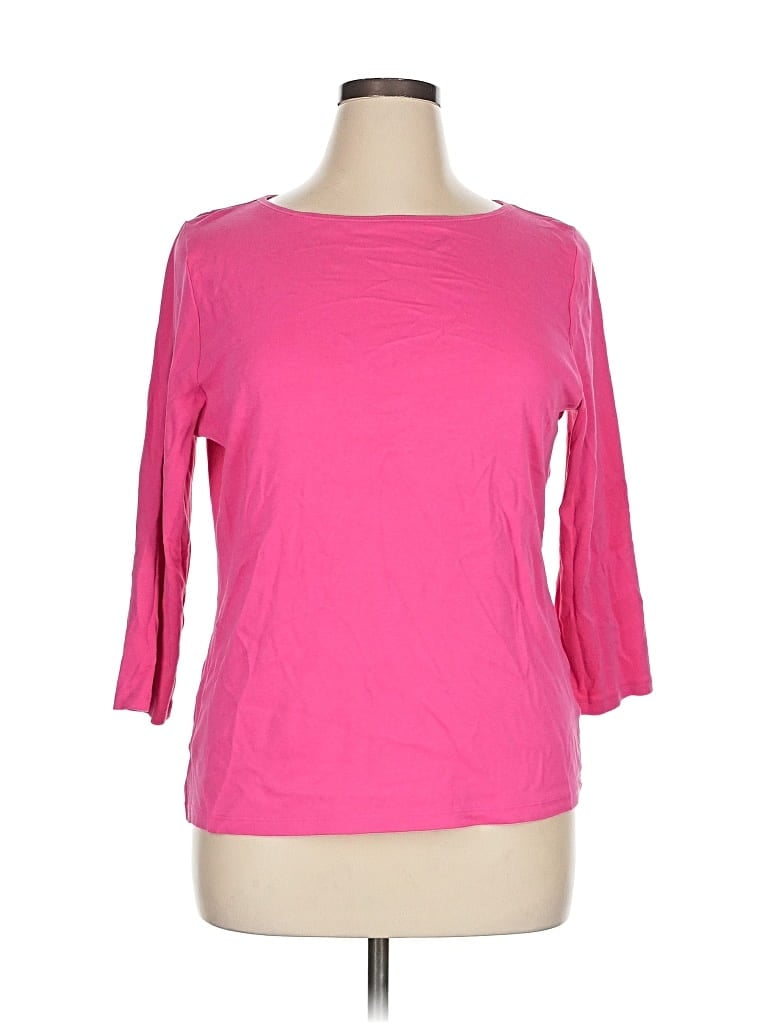 Pre-owned Talbots 3/4 Sleeve T-shirt In Pink