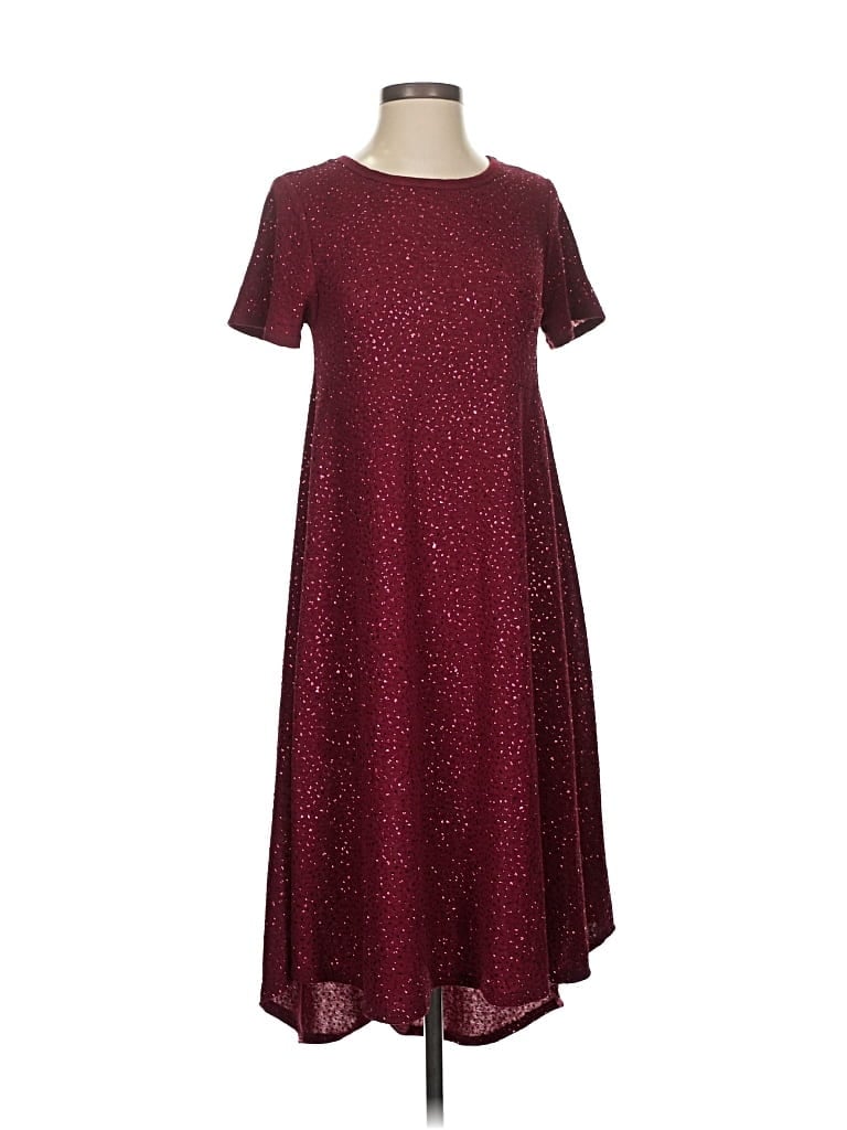 Pre-owned Lularoe Casual Dress In Burgundy