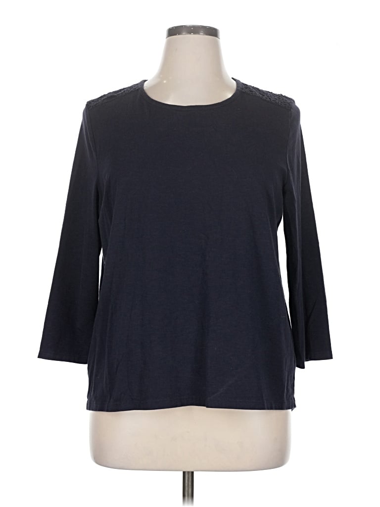 Pre-owned Talbots 3/4 Sleeve T-shirt In Blue