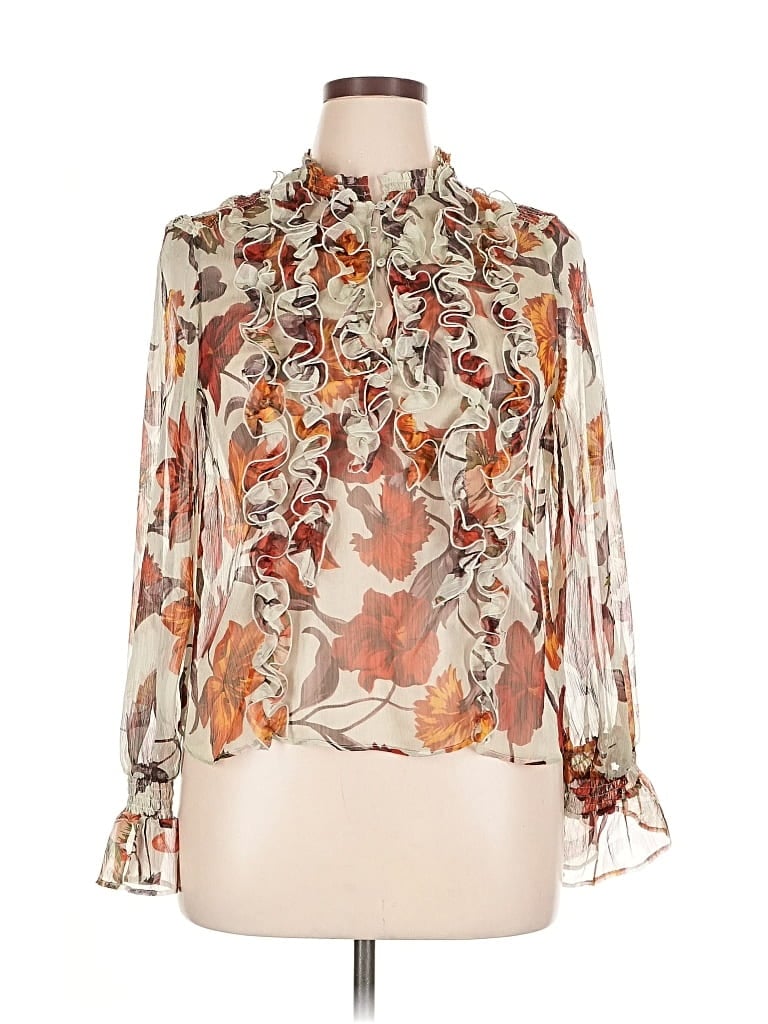 Pre-owned Zara Basic Long Sleeve Blouse In White