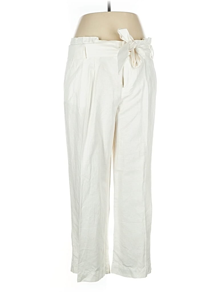 Pre-owned Ann Taylor Loft Linen Pants In White