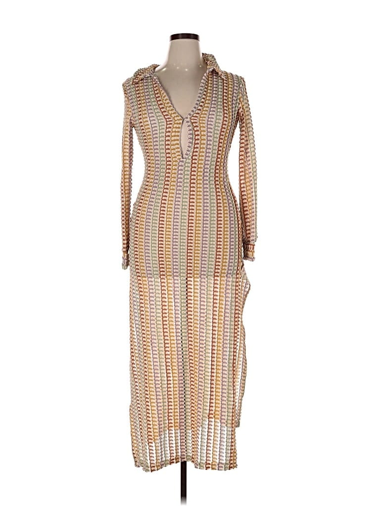 Pre-owned Unbranded Casual Dress In Brown