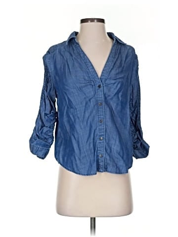 White House Black Market 3/4 Sleeve Button-Down Shirt (view 1)