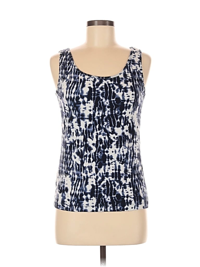 Pre-owned Eddie Bauer Tank Top Blue Square Neckline Tops