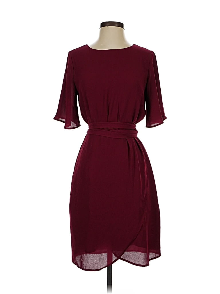 Pre-owned Charles Henry Cocktail Dress In Burgundy
