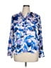 Gallery Print Blue Long Sleeve Blouse Size UK 18 / US 14 - photo 1
