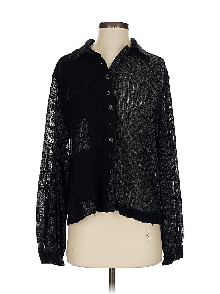 Pre-owned Pol Long Sleeve Blouse In Black
