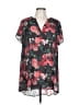 Torrid 100% Polyester Floral Black Short Sleeve Blouse Size Lg Plus (0) - photo 1