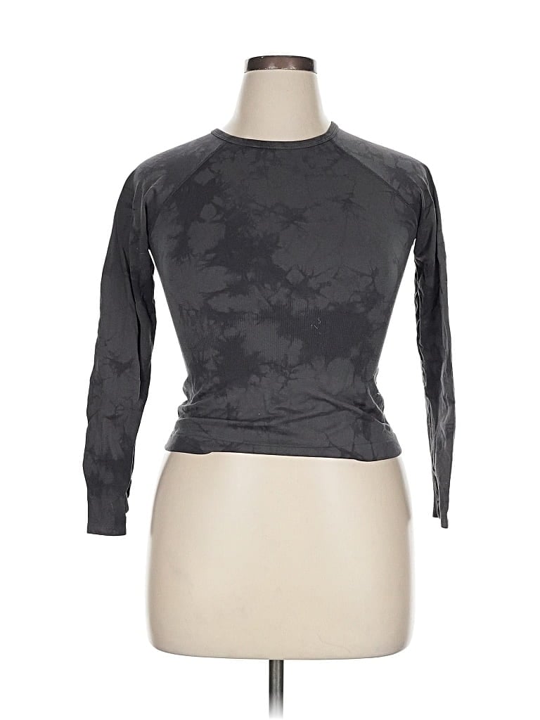 Pre-owned Zella 3/4 Sleeve T-shirt In Black