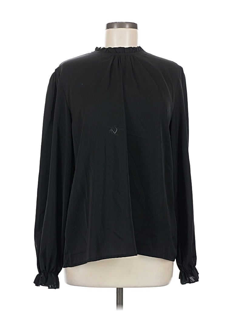 Pre-owned Lyaner Long Sleeve Blouse In Black