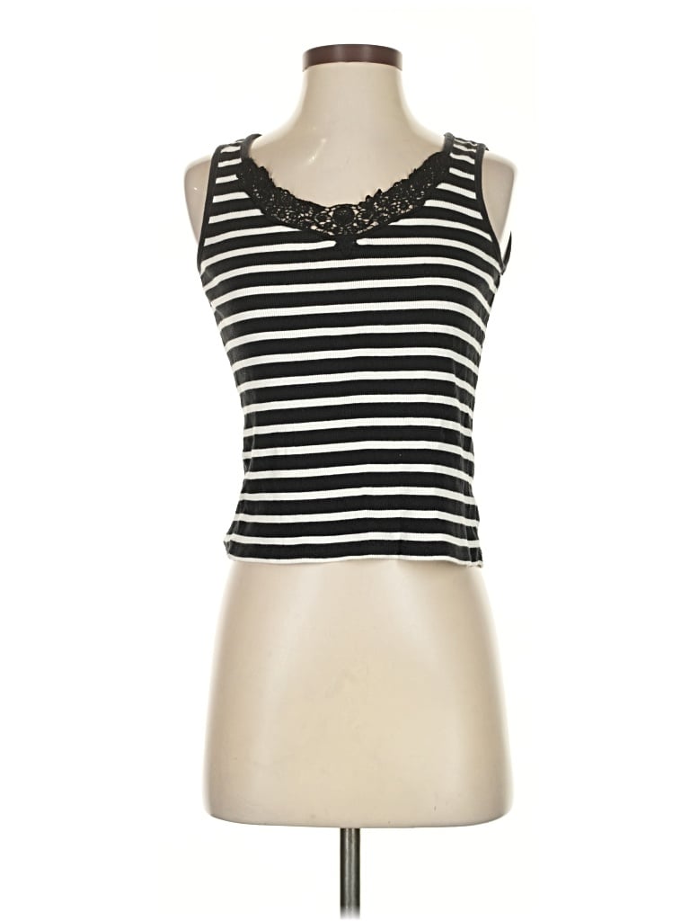 Pre-owned Polo Ralph Lauren Tank Top Black Ruffles Neckline Tops