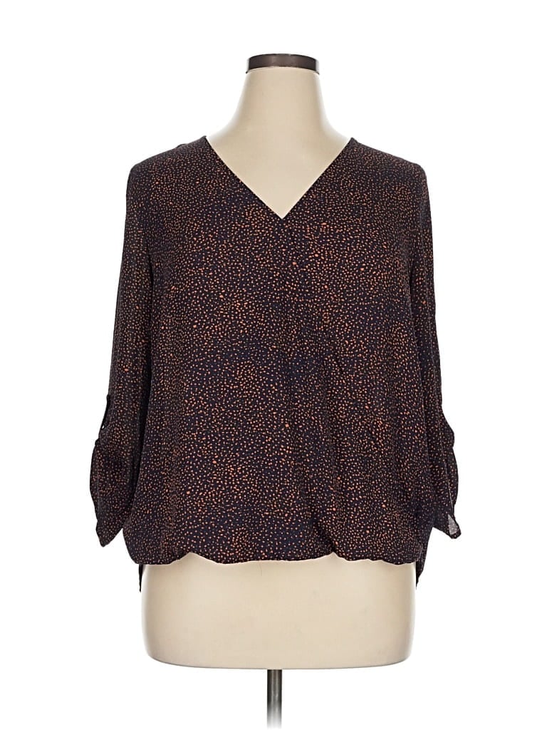 Pre-owned West Kei 3/4 Sleeve Blouse In Brown