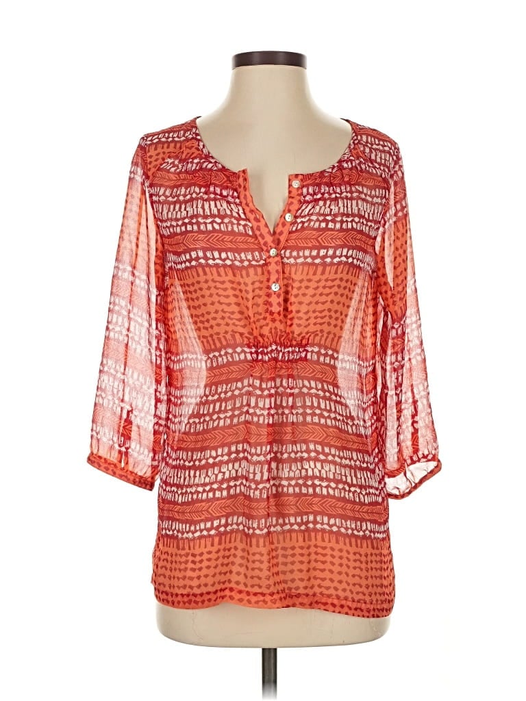 Pre-owned Joe Fresh 3/4 Sleeve Blouse In Orange
