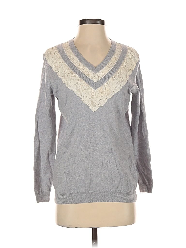 Pre-owned Rebecca Taylor Long Sleeve Top Gray V Neck Tops