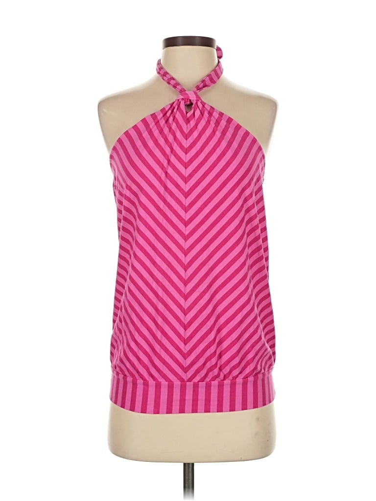 Pre-owned Ella Moss Tank Top Pink Halter Neckline Tops