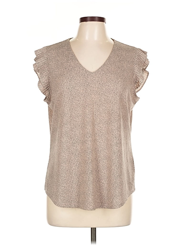 Pre-owned Adrianna Papell Sleeveless Blouse In Brown
