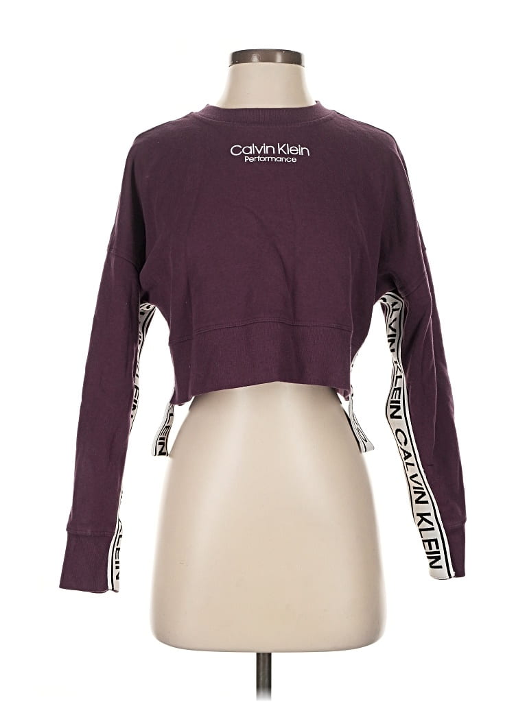 Pre-owned Calvin Klein Performance Sweatshirt In Burgundy