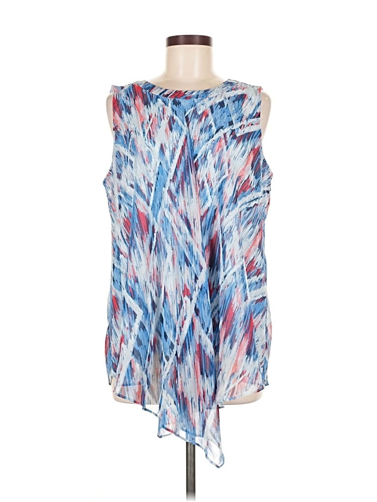 Pre-owned Susan Graver Sleeveless Blouse In Blue