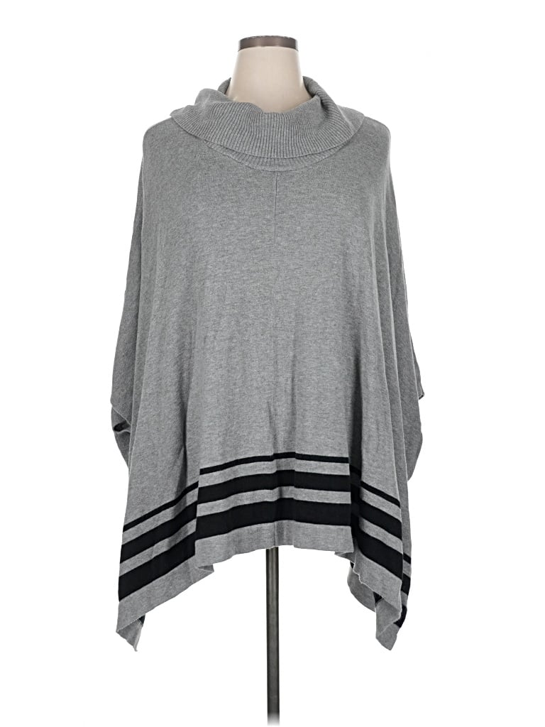 Pre-owned Croft & Barrow Poncho In Gray