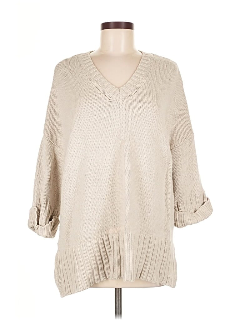 Pre-owned Ann Taylor Loft Pullover Sweater In White