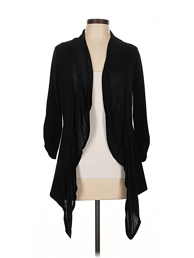 Pre-owned Cable & Gauge Cardigan Sweater In Black