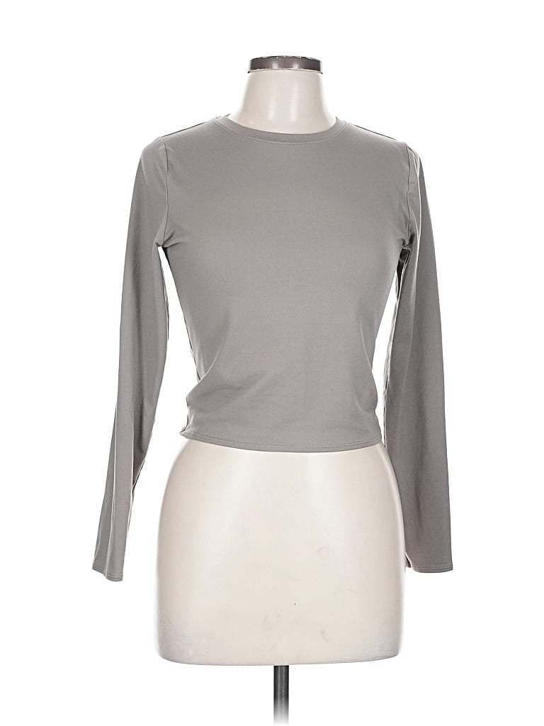 Pre-owned Hollister Long Sleeve T-shirt In Gray