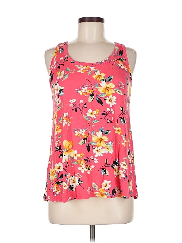 Pre-owned Loveappella Tank Top Pink Halter Neckline Tops