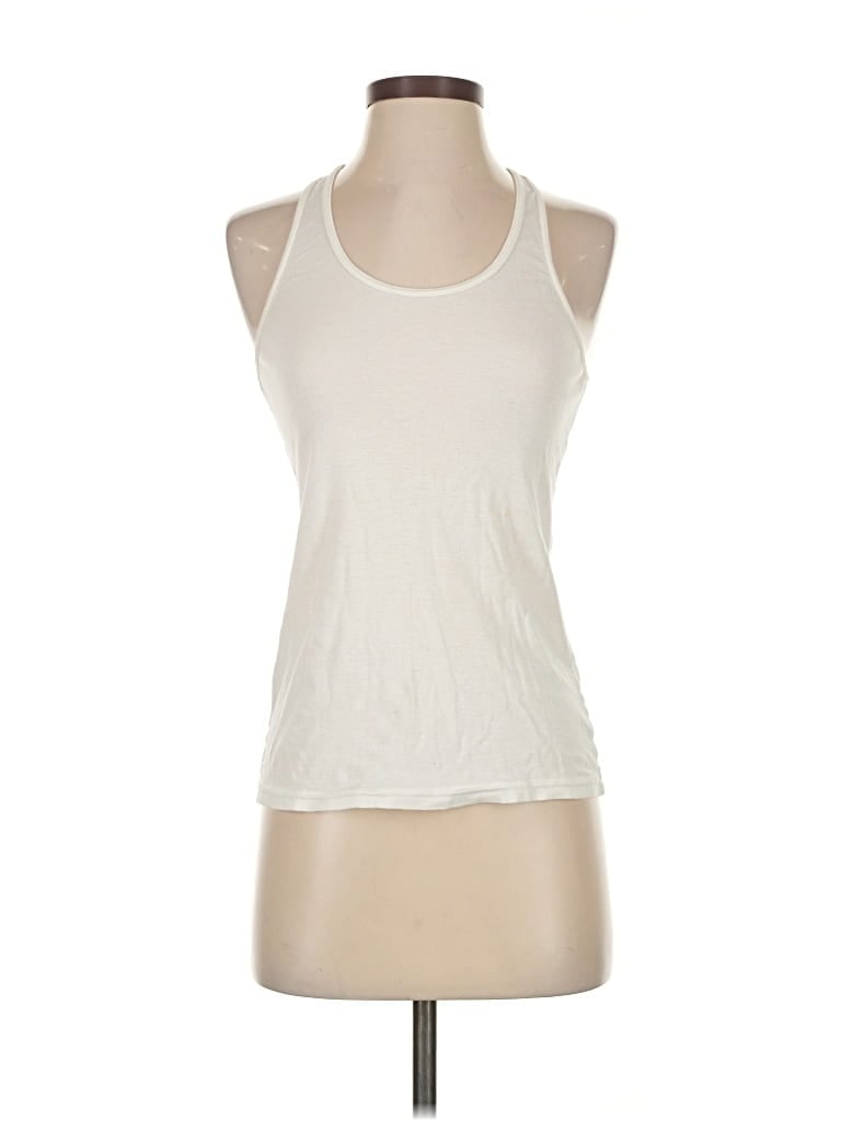 Pre-owned American Apparel Tank Top Ivory Halter Neckline Tops In White
