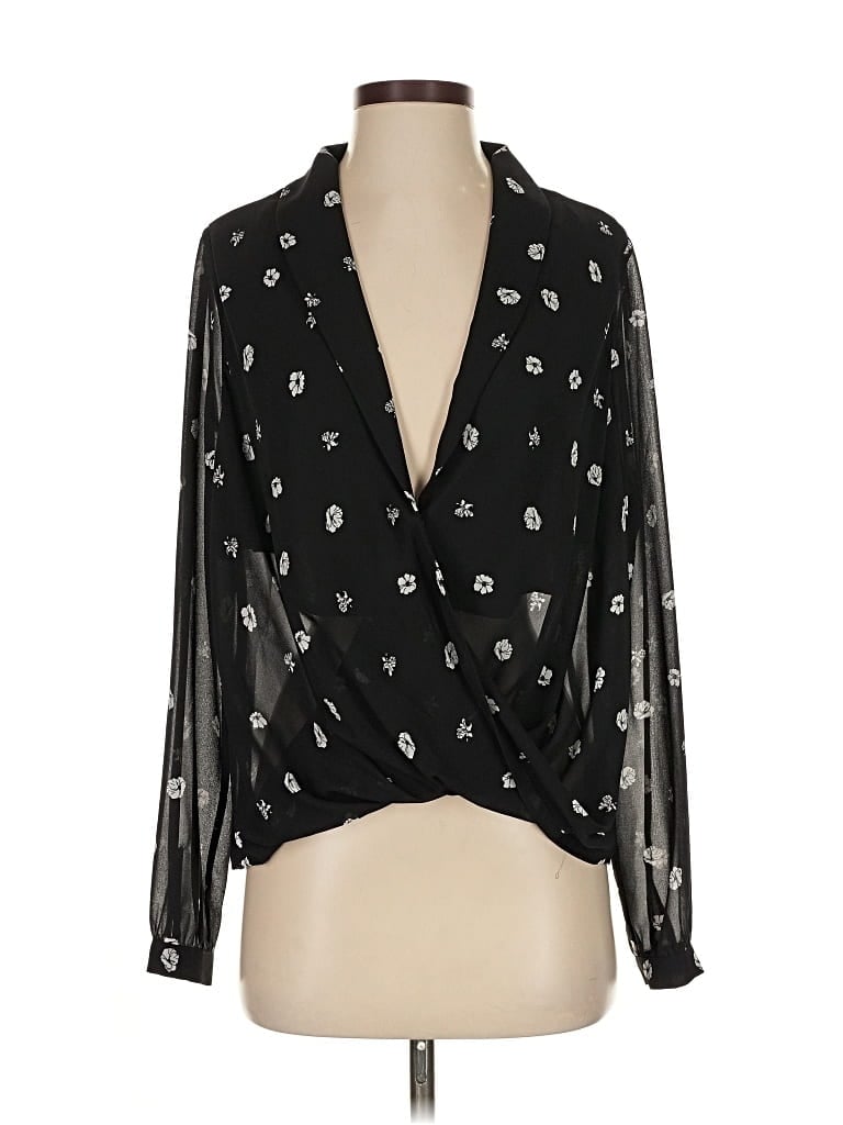 Pre-owned L'academie Los Angeles Long Sleeve Blouse In Black