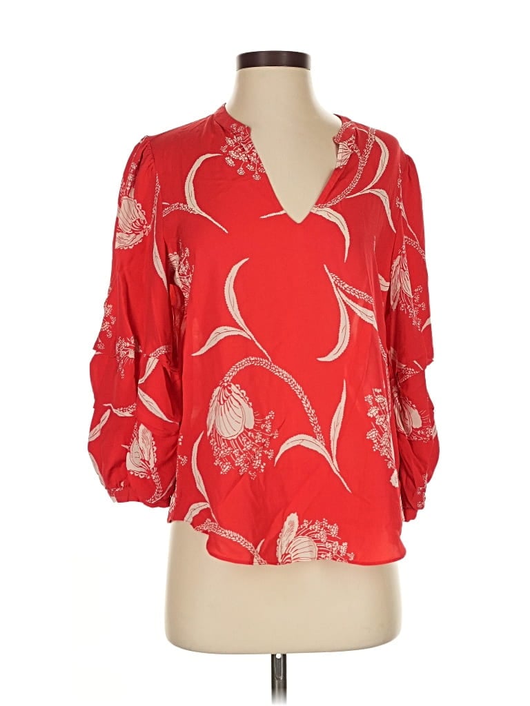 Pre-owned Joie 3/4 Sleeve Blouse In Red