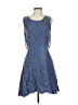 Kling Solid Blue Casual Dress Size 3 - photo 1