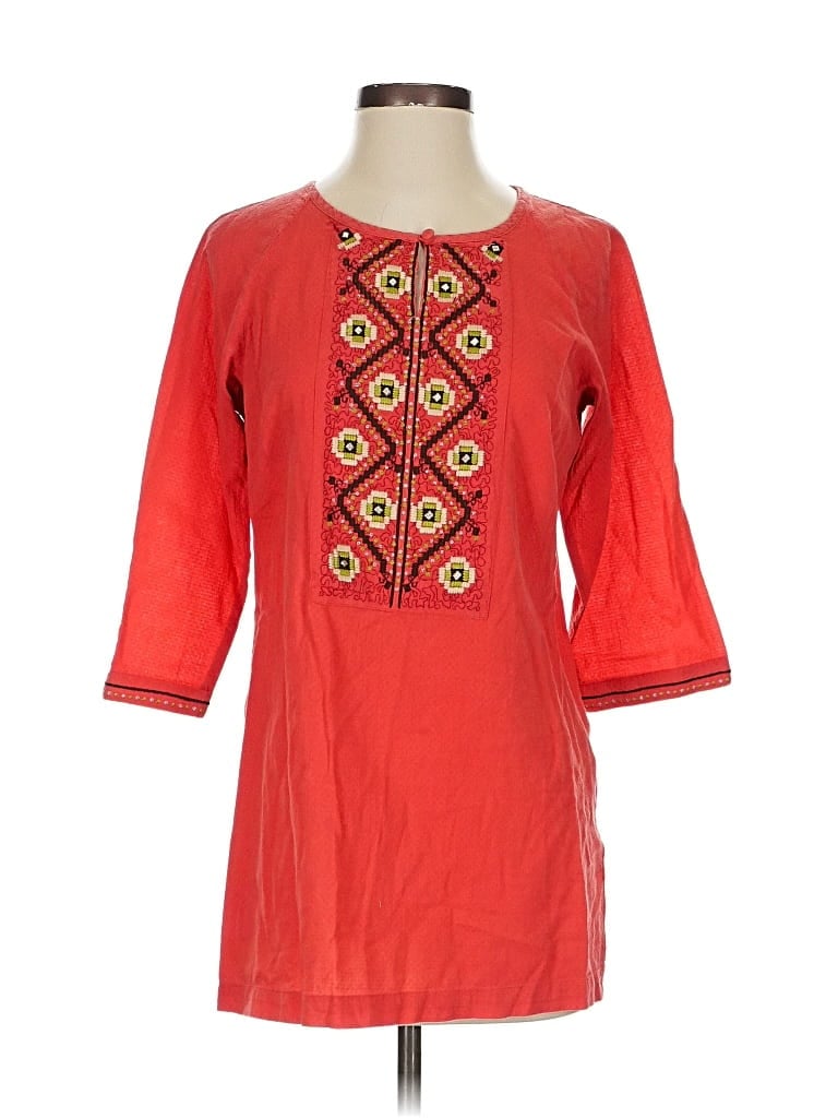 Pre-owned Dana Buchman 3/4 Sleeve Blouse In Red