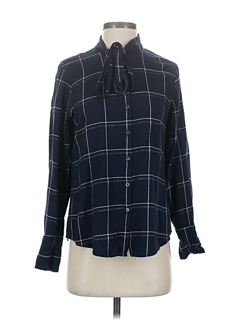 Pre-owned Banana Republic Long Sleeve Blouse In Black