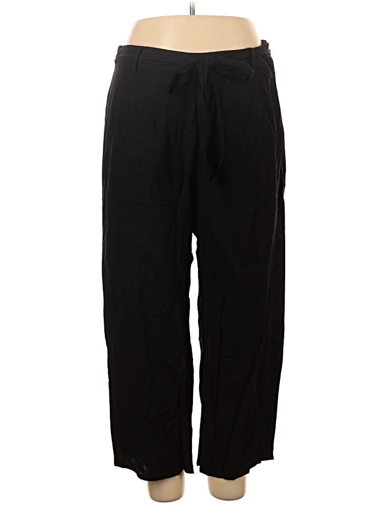 City Chic Linen Pants In Black