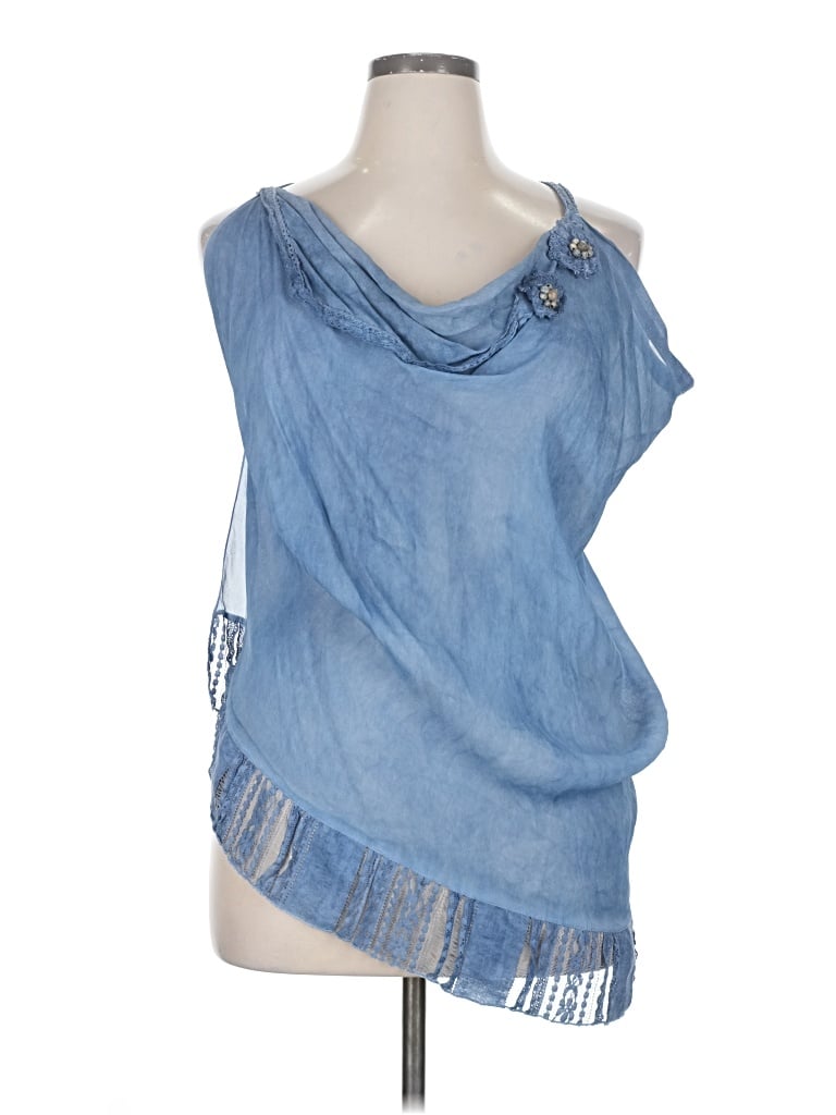 Pre-owned Assorted Brands Sleeveless Blouse In Blue