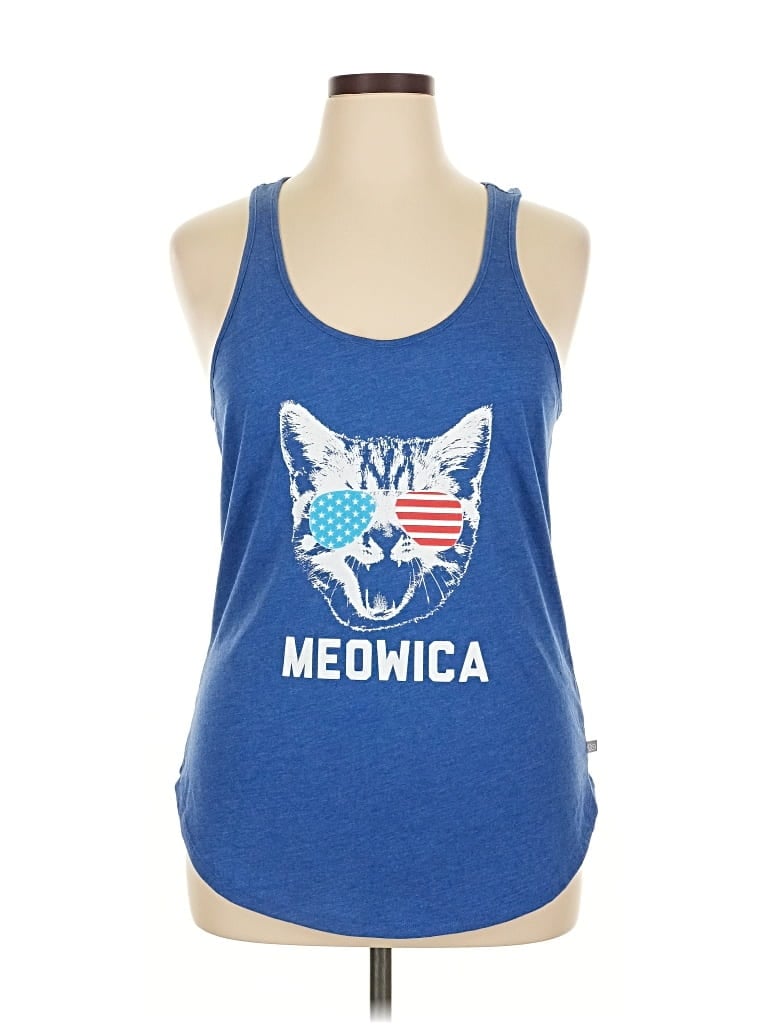 TIPSY ELVES Pre-owned Tank Top Blue Halter Neckline Tops