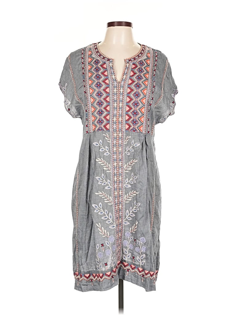 Pre-owned Johnny Was Casual Dress In Gray